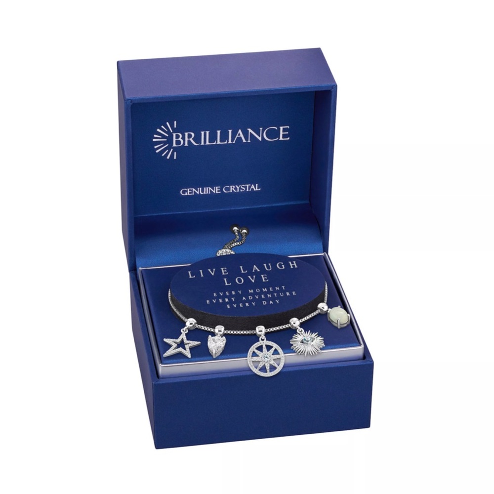 Evil Eye Charm Bracelet with Genuine Crystal Accents